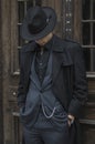 Chicago gangster in a vintage suit and hat