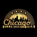 Chicago, Illinois, USA. Logo design template. Vector illustration. Royalty Free Stock Photo
