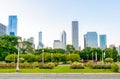 Chicago Grant Park with skyscrapers in background, USA Royalty Free Stock Photo