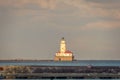 Chicago harbor lighthouse in Lake Michigan Royalty Free Stock Photo