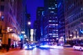 Chicago highway with heavy traffic at night, USA Royalty Free Stock Photo