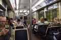 Chicago, IL-August 19,2015: People in subway