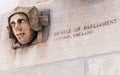 CHICAGO, IL - JULY 10, 2018 - Piece from London House of Parliament is incorporated in the lowe walls of Tribune Tower, togheter