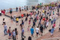 CHICAGO, IL - JULY 10, 2018 - Zumba public performance in Chicago Il by the Pier