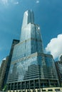 Chicago, IL / United States - Sept. 2, 2018: vertical image of the famous Trump International Hotel