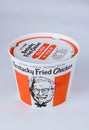 A lots of KFC in bucket of KFC (Kentucky Fried Chicken) fast food