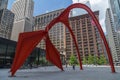 Chicago, IL/USA - circa July 2015: Flamingo sculpture in Downtown Chicago, Illinois