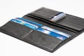 Chicago,IL,USA,Feb-12,2017,Close up of an open wallet with credit cards with Chase,Chase Disney,Citi Simplicity and Master card lo