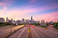 Chicago, IL, USA Highways at Dawn