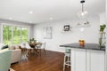 Looking towards a dining room from the kitchen. Royalty Free Stock Photo