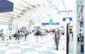 CHICAGO,IL - USA - 08-07-2021: Masked passengers in the concourse of OHare International Airport Royalty Free Stock Photo