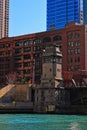 Morning over the Chicago River with view of LaSalle Street bridge.