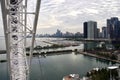 The Chicago Skyline and Lake Michigan seen from a gondola on the Navy Pier Ferris Wheel. Royalty Free Stock Photo