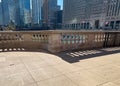 Shadows of designs on the barrier between upper Wacker Dr and the Chicago River Royalty Free Stock Photo
