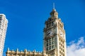 Chicago, IL / USA - 8/28/2020: Wrigley Building Clock Tower scenic Chicago landmark