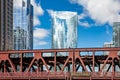 Chicago Illinois city skyscrapers, blue sky background Royalty Free Stock Photo