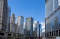 Chicago Illinois city skyscrapers, blue sky background Royalty Free Stock Photo