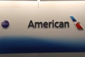 American Airlines gate at O`Hare International Airport in Chicago Royalty Free Stock Photo