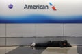 American Airlines gate at O`Hare International Airport in Chicago Royalty Free Stock Photo