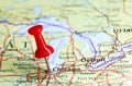 Chicago, Illinois pin on map Royalty Free Stock Photo