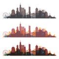 Chicago, Illinois skyline city colorfull silhouette. Royalty Free Stock Photo