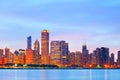 Chicago Illinois skyline at sunset Royalty Free Stock Photo