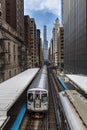 The Chicago L overground subway train Royalty Free Stock Photo