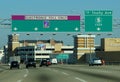 Chicago, Illinois, U.S - October 13, 2018 - Toll signs for I-Pass users and drivers to pay tolls on the highway