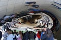 Chicago, Illinois, U.S - October 13, 2018 - The view inside the Cloud Gate, also known as `The Bean`, the famous centerpiece at