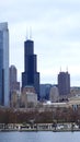 CHICAGO, ILLINOIS, UNITED STATES - DEC 11th, 2015: Chicago skyline as seen from the Adler Planetarium Royalty Free Stock Photo