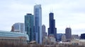 CHICAGO, ILLINOIS, UNITED STATES - DEC 11th, 2015: Chicago skyline as seen from the Adler Planetarium Royalty Free Stock Photo