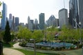 CHICAGO, ILLINOIS, UNITED STATES - 11 May 2018: Children's playground at Maggie Daley Park in downtown Chicago Royalty Free Stock Photo