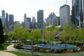 CHICAGO, ILLINOIS, UNITED STATES - 11 May 2018: Children's playground at Maggie Daley Park in downtown Chicago Royalty Free Stock Photo