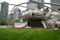 CHICAGO, ILLINOIS, UNITED STATES - May 12, 2018: Jay Pritzker Pavilion at Millennium Park in Downtown. Large open-air Royalty Free Stock Photo