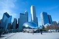 Skyline of buildings and tourists at Millennium Park at downtown Royalty Free Stock Photo