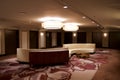 CHICAGO, ILLINOIS, UNITED STATES - May 12, 2018: Sofa in elevator lobby inside luxury hotel on Michigan Avenue