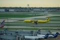 CHICAGO, ILLINOIS, UNITED STATES - MAY 11th, 2018:A Spirit Airlines Airbus A320 at O`Hare International Airport before