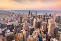 Chicago, Illinois, USA Aerial Skyline View Royalty Free Stock Photo