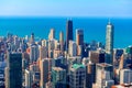 Chicago, Illinois USA Aerial Skyline View Royalty Free Stock Photo