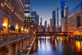 Chicago, Illinois, USA at beautiful spring sunrise.