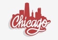 Chicago Illinois Usa Cityscape City Skyline Urban Label Sign Logo for t shirt or sticker Vector Image Royalty Free Stock Photo