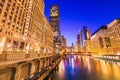 Chicago, Illinois, USA cityscape on the river Royalty Free Stock Photo