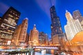 Chicago, Illinois, USA Cityscape on the River Royalty Free Stock Photo