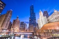 Chicago, Illinois, USA River Cityscape Royalty Free Stock Photo