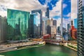 Chicago, Illinois, USA Cityscape and Rivers Royalty Free Stock Photo