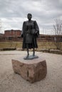 Laura Liu Statue in Ping Tom memorial park in Fall.