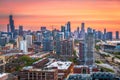 Chicago, Illinois, USA Downtown City Skyline Royalty Free Stock Photo
