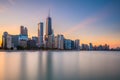 Chicago, Illinois, USA downtown skyline from Lake Michigan Royalty Free Stock Photo