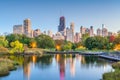 Chicago, Illinois, USA downtown skyline from Lincoln Park Royalty Free Stock Photo