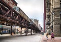 CHICAGO, ILLINOIS, USA - July 15, 2018: Elevated Train in Chicago Royalty Free Stock Photo